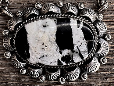 White Buffalo & Sterling Silver Pendant