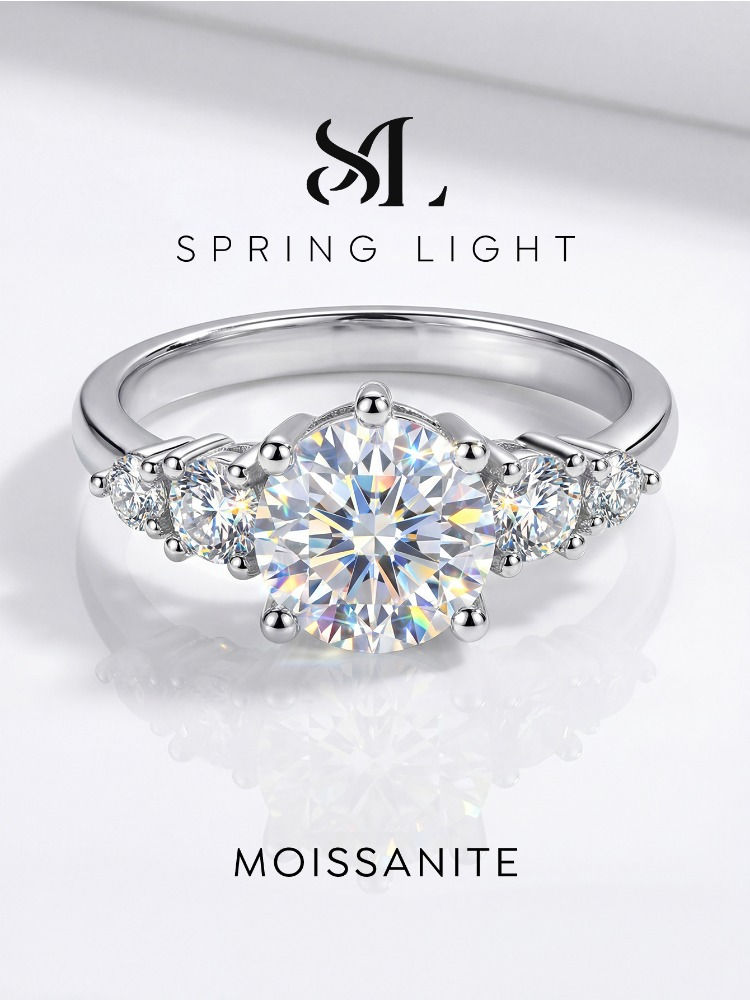 Aurora Halo Moissanite Ring