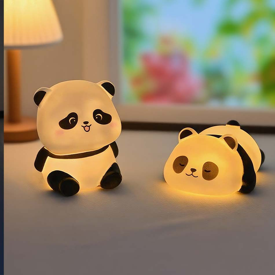 New Panda LED Night Light Living Room Cute Panda Plastic Lamp Bedside Decor Crea