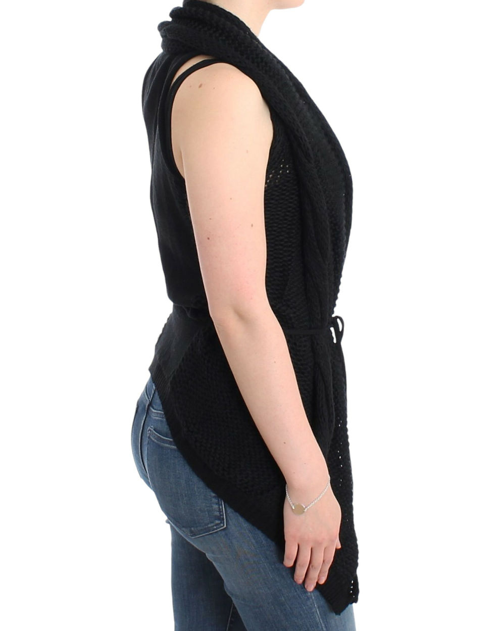 Thumbnail: Costume National Black sleeveless knitted cardigan