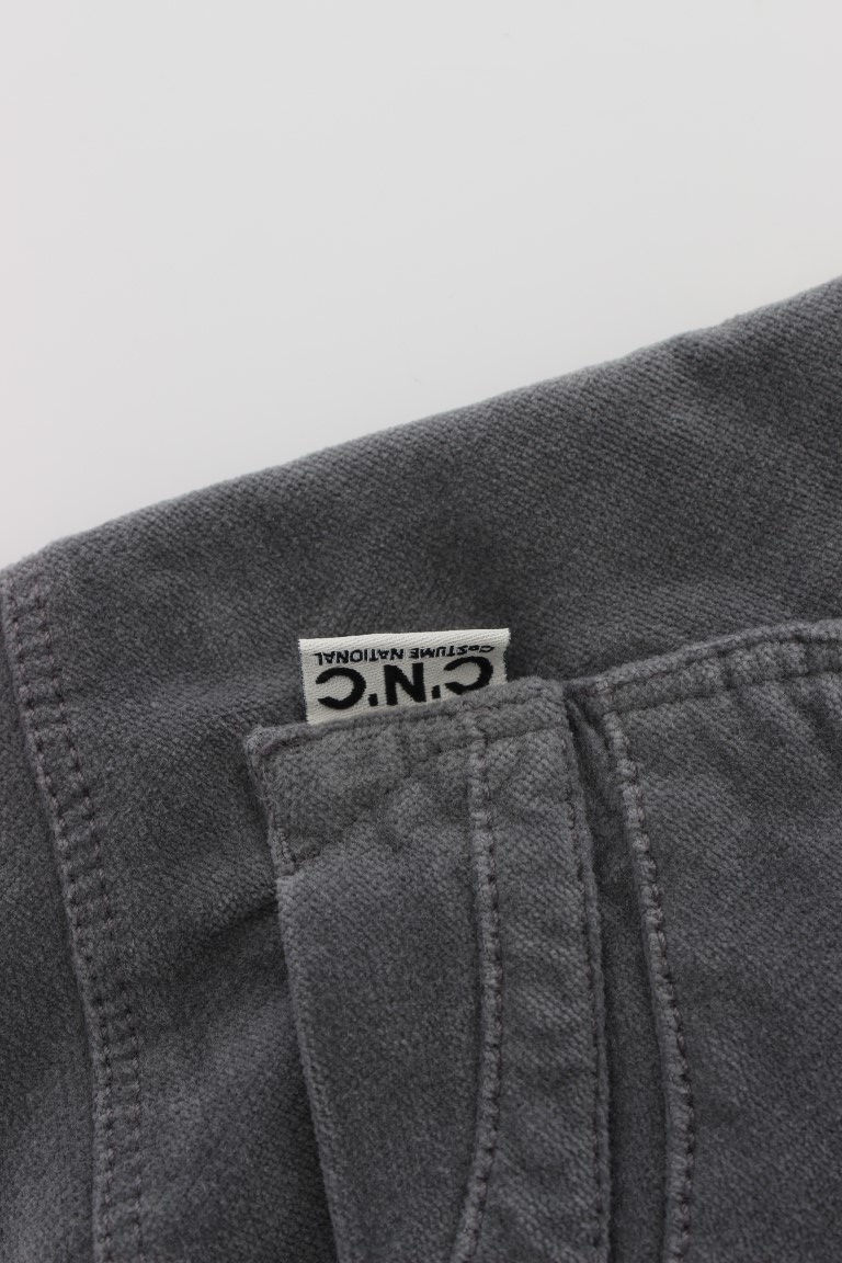 Thumbnail: Costume National Gray Cotton Super Slim Corduroys Jeans