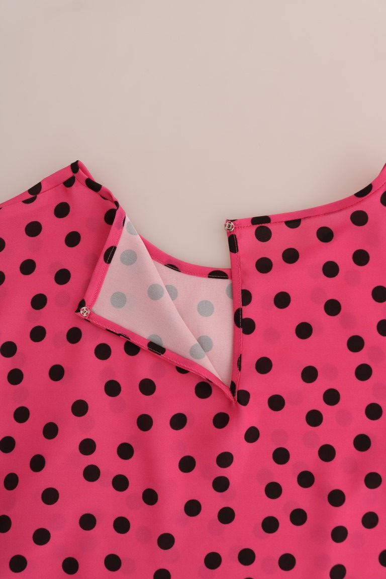 Thumbnail: Dolce & Gabbana Pink Polka Dotted Silk Blouse