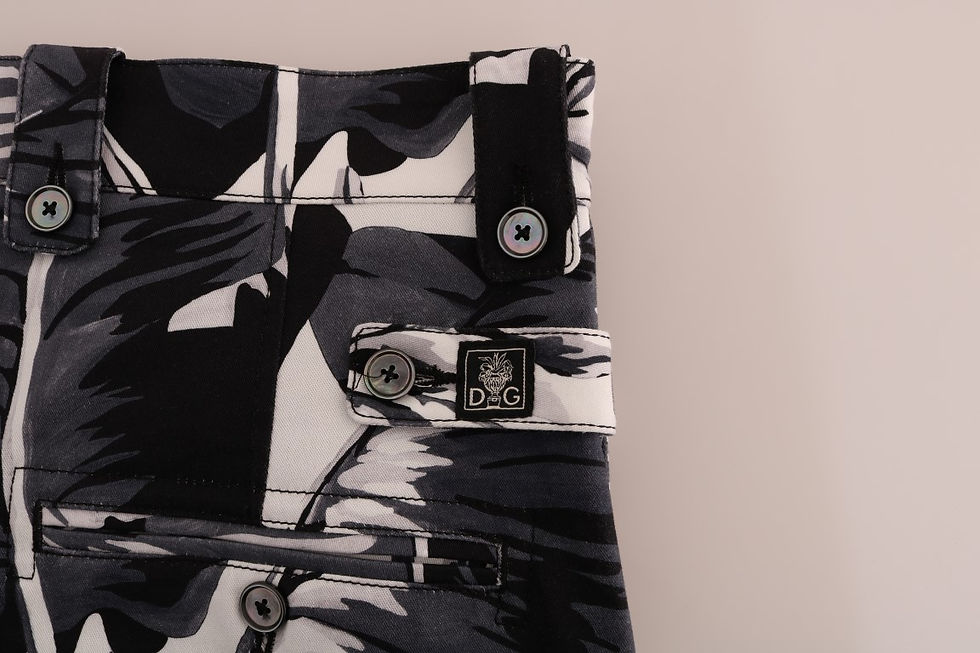 Thumbnail: Dolce & Gabbana Gray Banana Leaf Cotton Pants