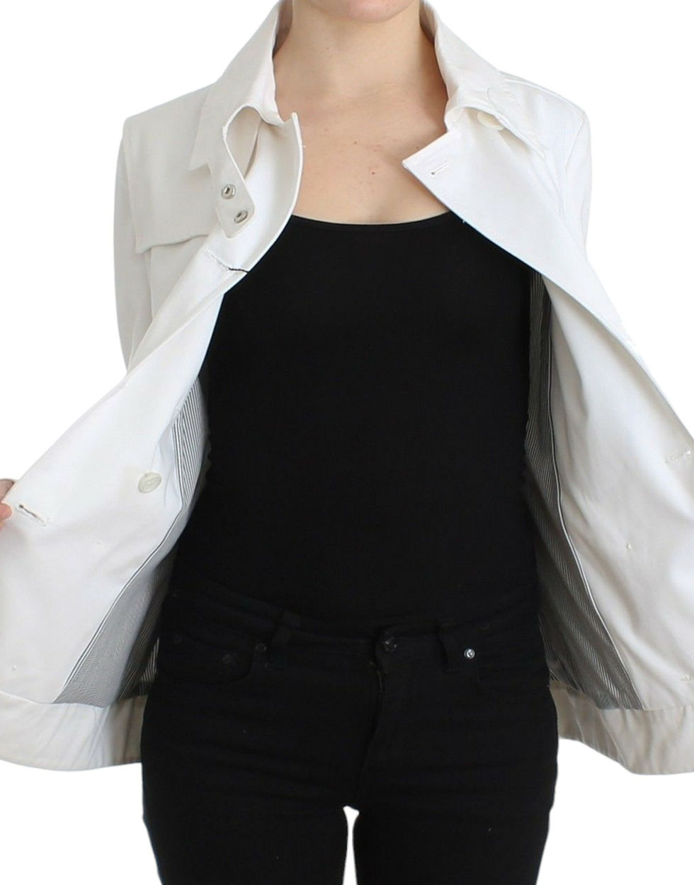 Thumbnail: GF Ferre White Double Breasted Jacket Coat Blazer
