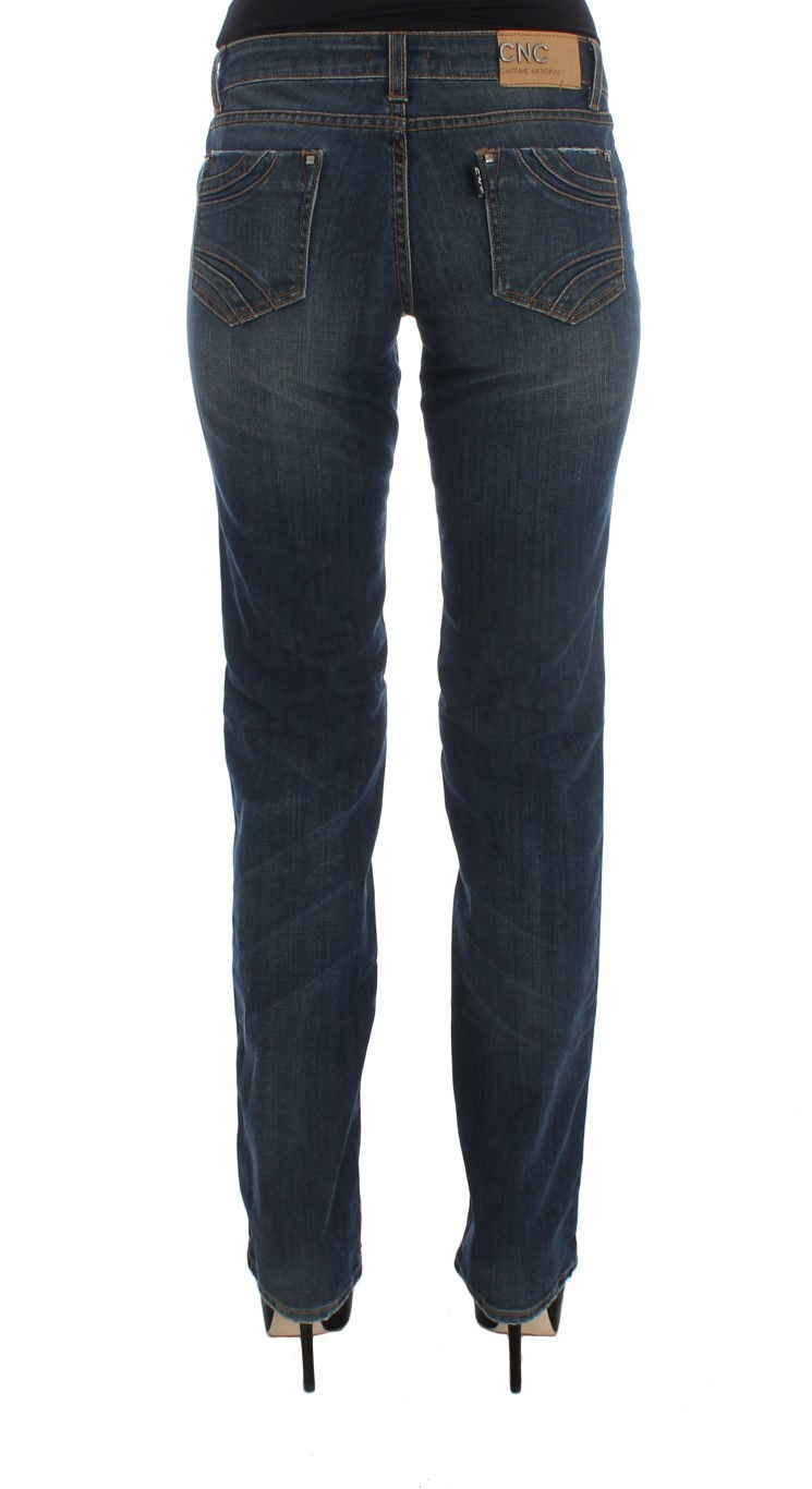 Thumbnail: Costume National Blue Cotton Blend Bootcut Jeans