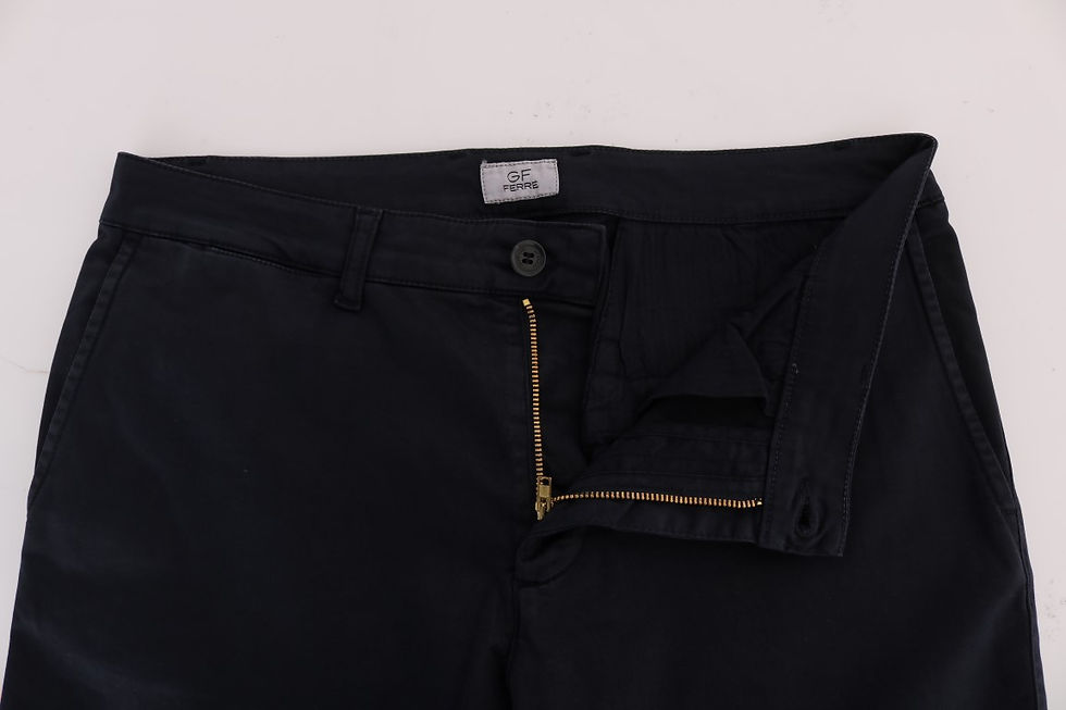 Thumbnail: GF Ferre Blue Cotton Stretch Chinos Pants