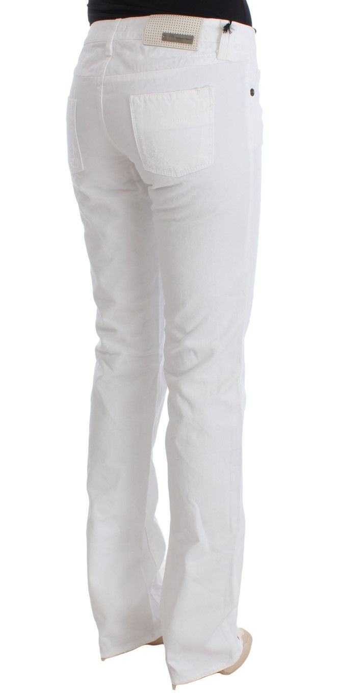 Thumbnail: Costume National White Cotton Slim Fit Denim Bootcut Jeans