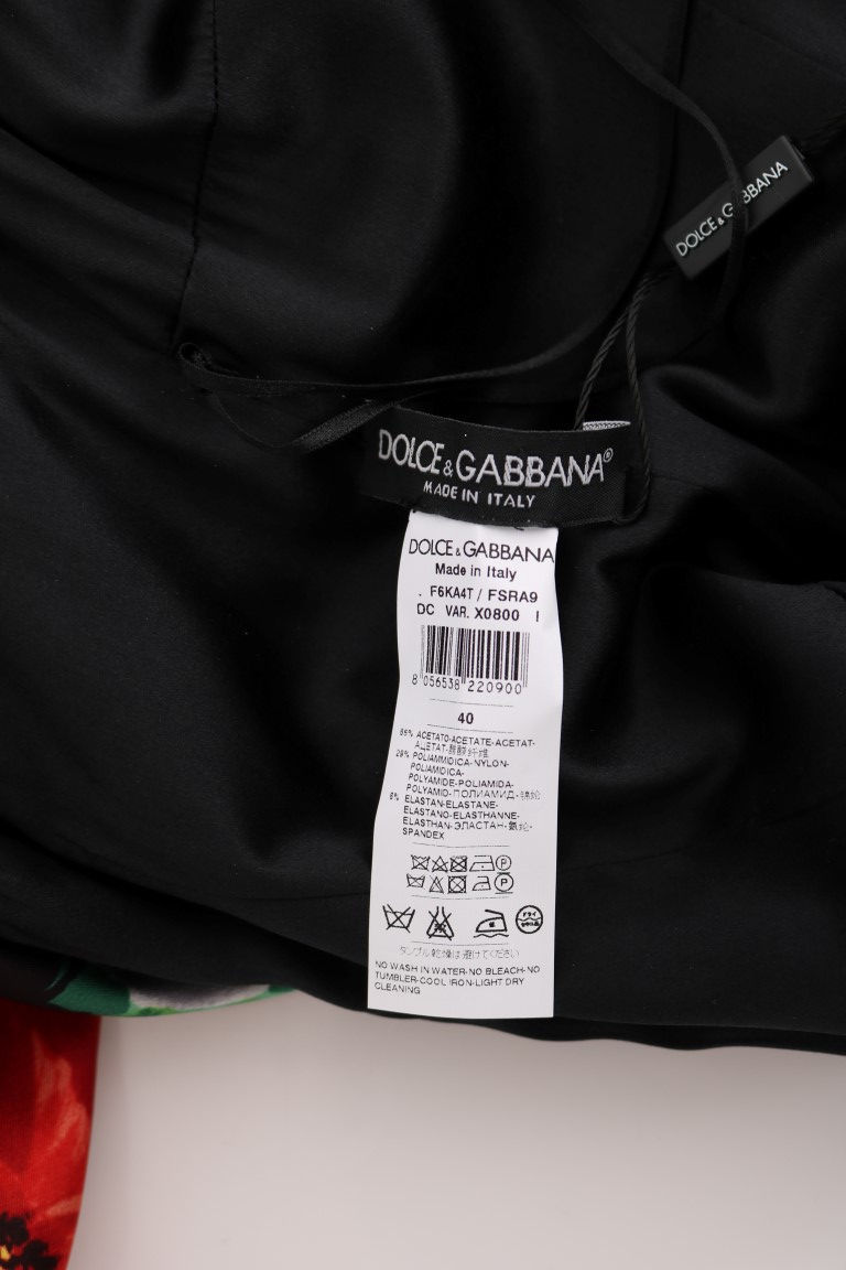 Thumbnail: Dolce & Gabbana Multicolor Floral Print Stretch Sheath Long Dress