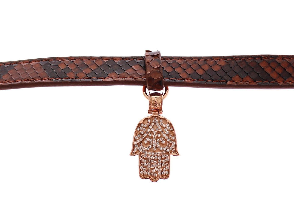 Thumbnail: Nialaya CZ Hamsa Eye 18K Gold 925 Silver Bracelet