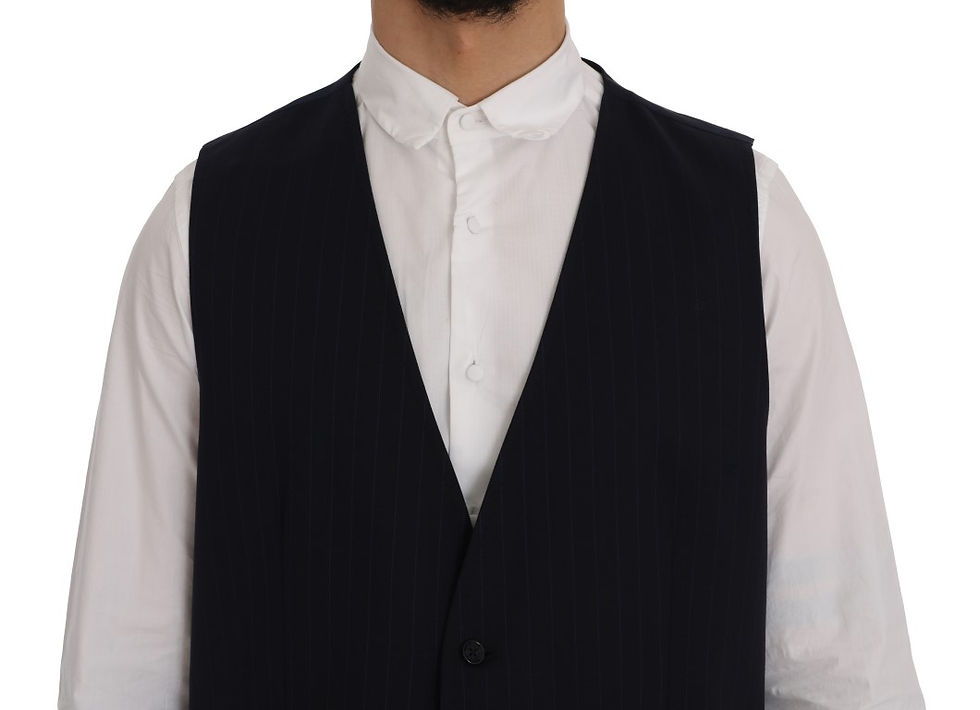 Thumbnail: Dolce & Gabbana Blue STAFF Wool Stretch Vest