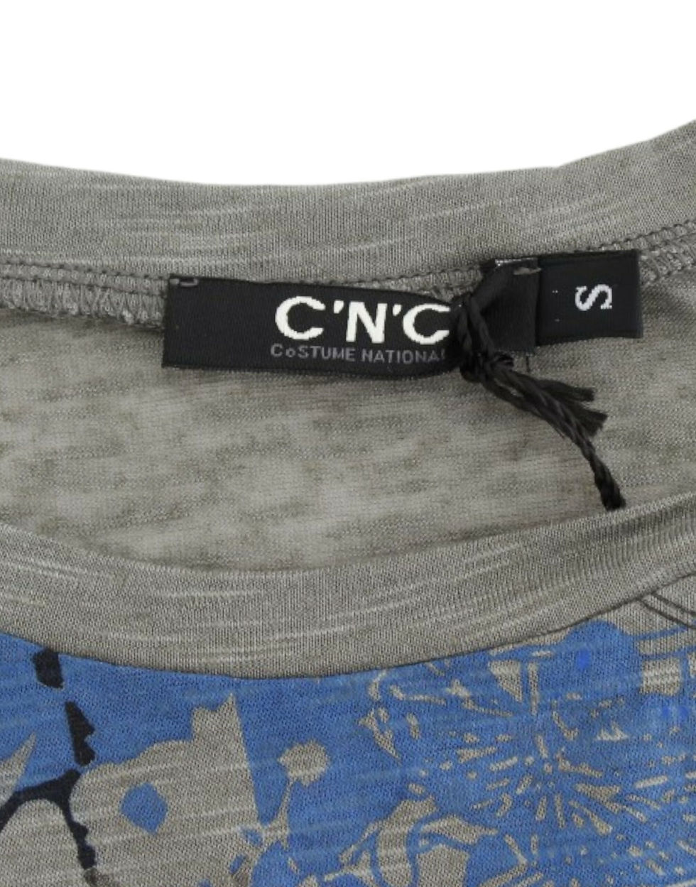 Thumbnail: Costume National Gray print sleeveless t-shirt