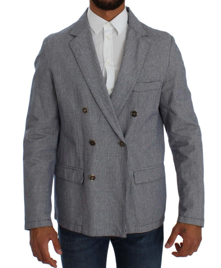 Master Coat Blue Double Breasted Regular Fit Blazer