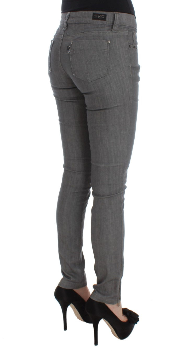 Thumbnail: Costume National Gray Cotton Blend Slim Fit Jeans