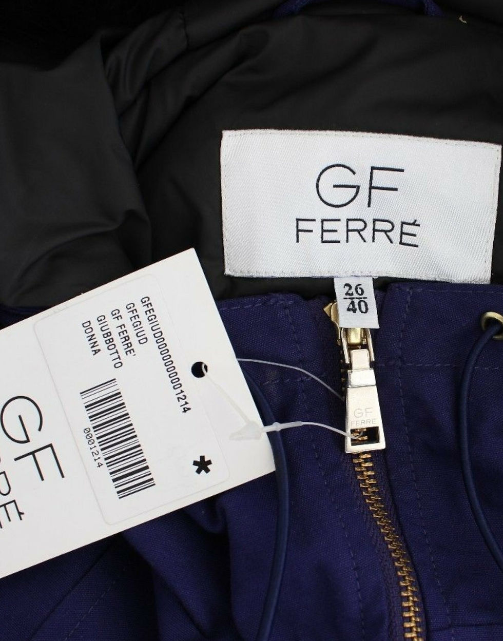 Thumbnail: GF Ferre Blue Padded Jacket Hooded Short K-Way