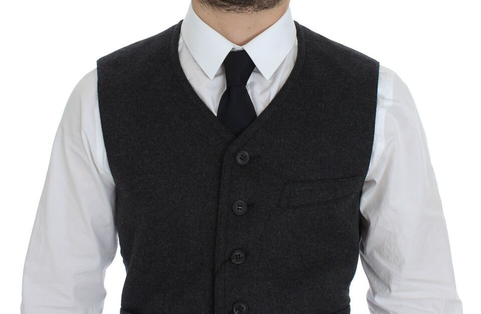 Thumbnail: Dolce & Gabbana Gray Wool Blend Vest Gilet Weste