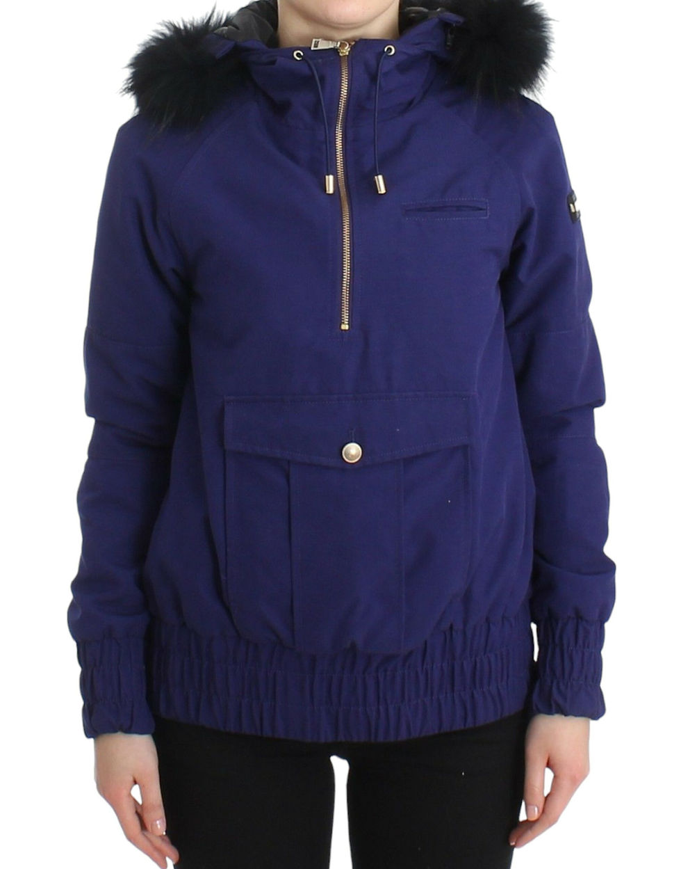 Thumbnail: GF Ferre Blue Padded Jacket Hooded Short K-Way