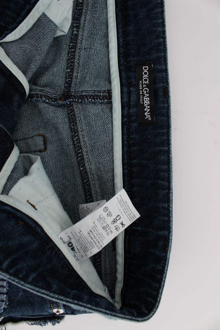 Thumbnail: Dolce & Gabbana Stretch Blue Patchwork Jeans Shorts