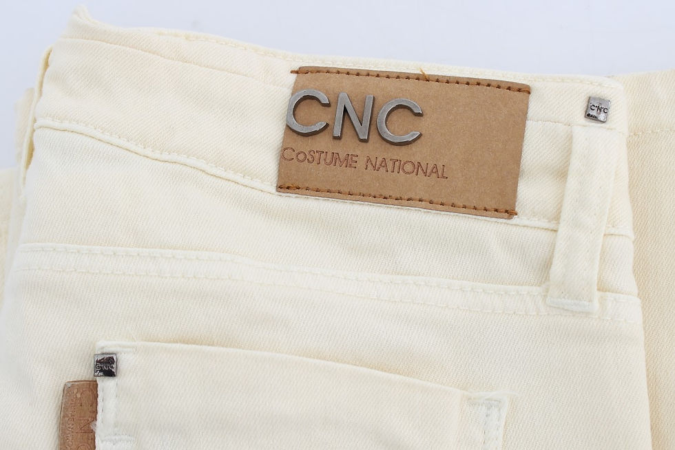 Thumbnail: Costume National White Cotton Stretch Flare Jeans