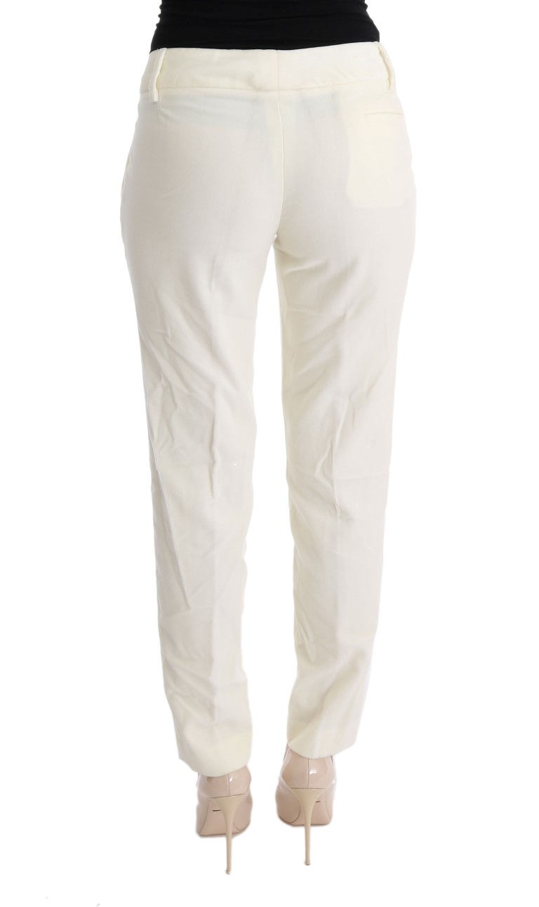Thumbnail: Ermanno Scervino White Cotton Regular Fit Casual Pants
