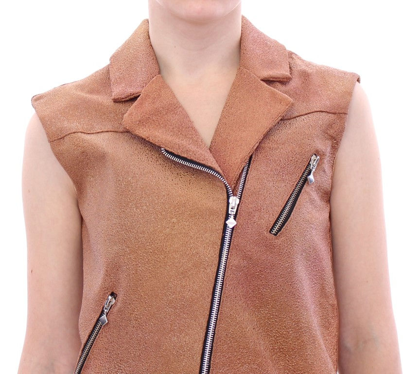 Thumbnail: La Maison du Couturier Brown Leather Jacket Vest