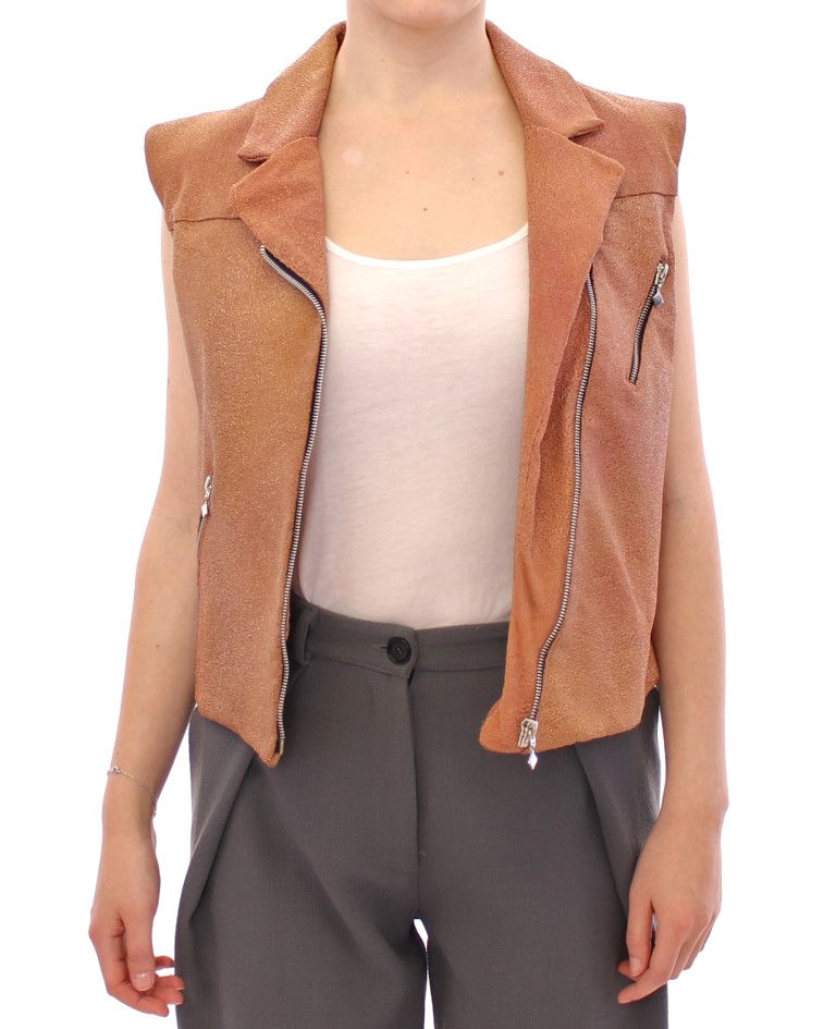 Thumbnail: La Maison du Couturier Brown Leather Jacket Vest