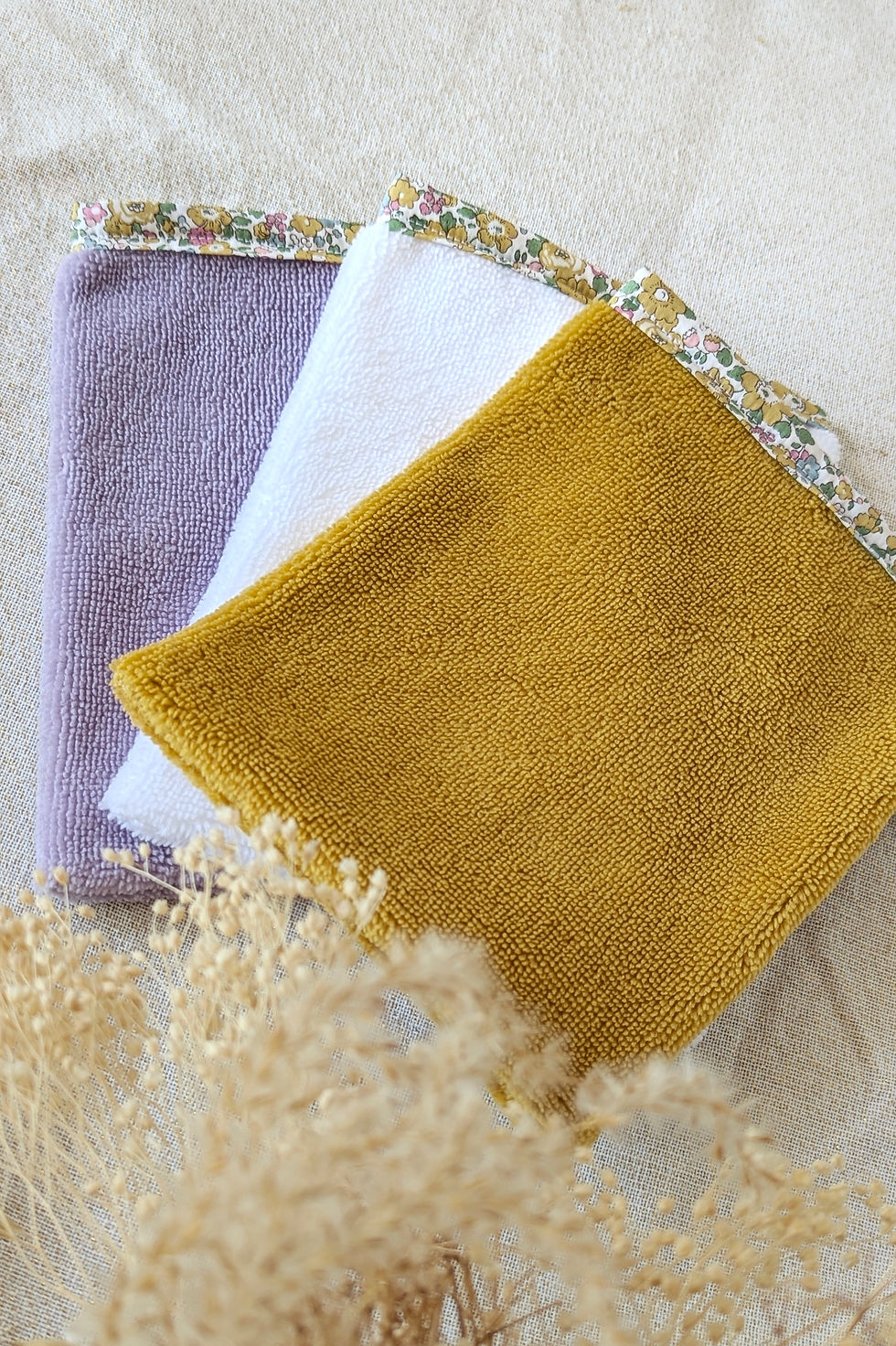 Miniature : Gants de toilette douce fleur (lot de 3)