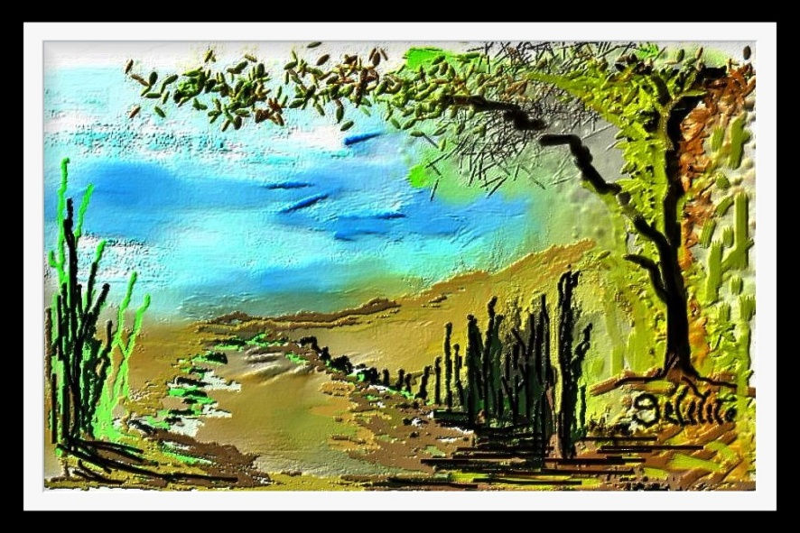 Miniatura: Imagem Pintura Digital Quadro com Moldura (15x10cm)