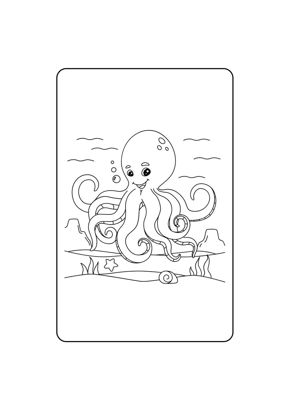 Miniatura: Animais Marinho - Figurinhas para Pintar