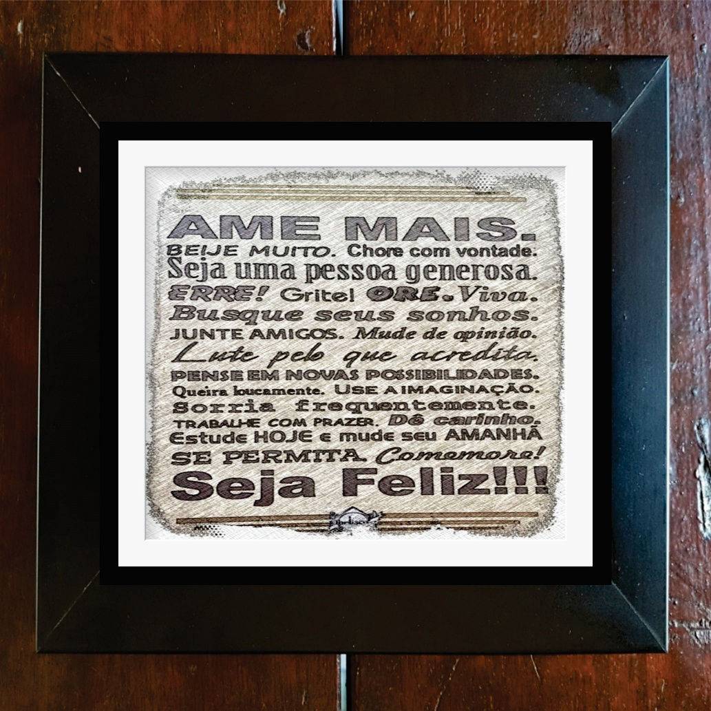 Imagem Frases & Pensamentos Quadro Decorativo com Moldura (21x21cm)