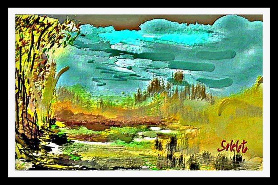 Miniatura: Imagem Pintura Digital Quadro com Moldura (15x10cm)