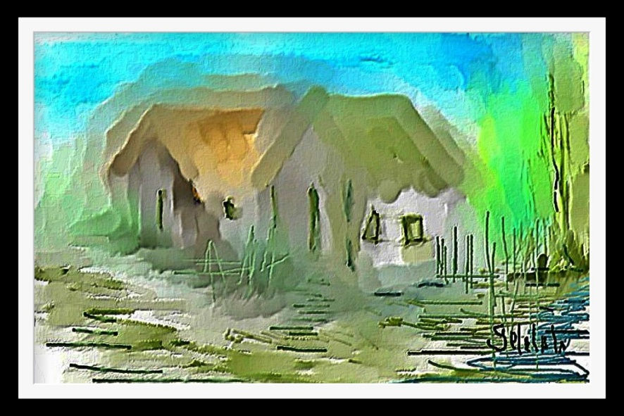 Miniatura: Imagem Pintura Digital Quadro com Moldura (15x10cm)