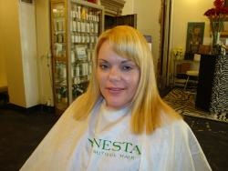 Bright Blonde Haircut and Color