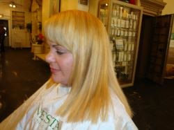Bright Blonde Haircut and Color