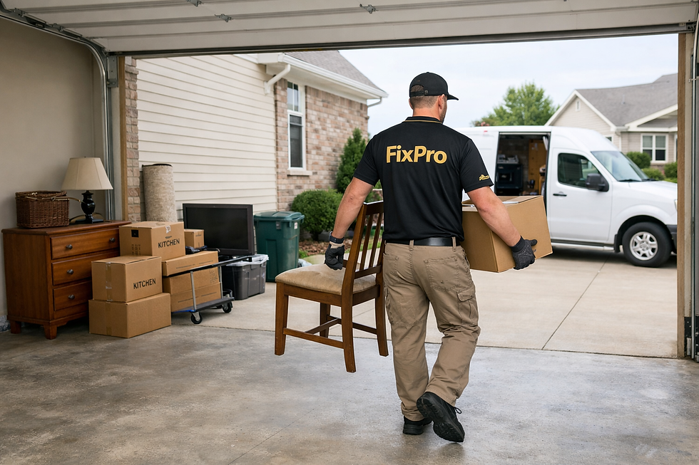 Fast junk removal for garages and basements in St. Charles County Missouri