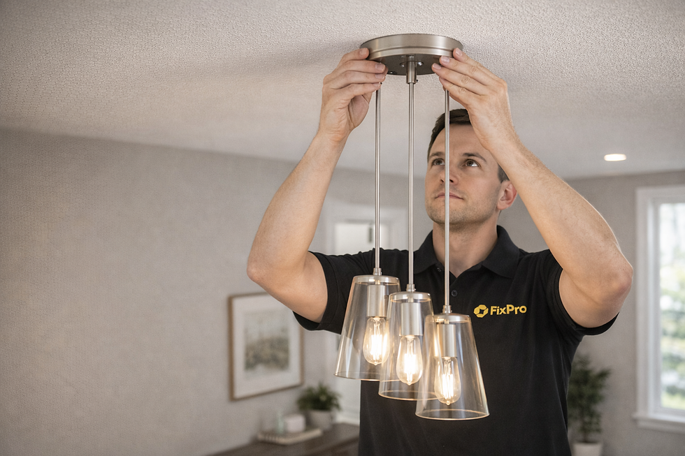 Light fixture replacement in Silex Missouri by FixPro electrician