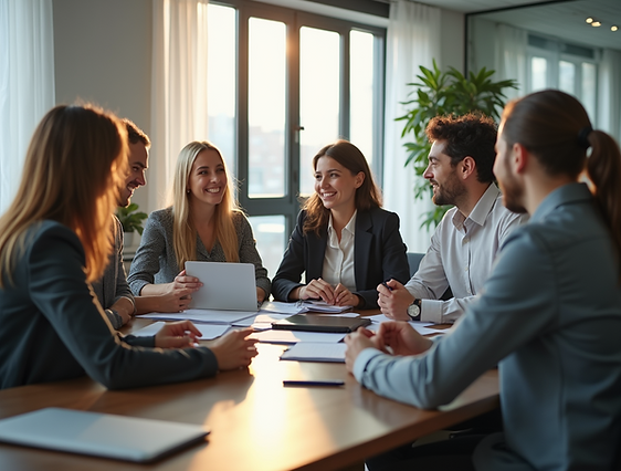 A dynamic-shot of-a-diverse-team-collaborating-on-hiring-decisions-in-a-modern-office-sett