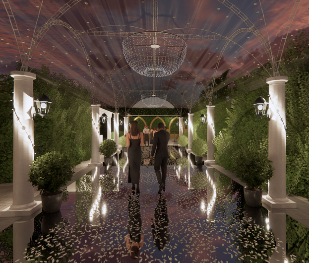 3D Visualisation Render of The House Kyrenia - Cyprus - Mirrored Walkway - SIlverley Visuals