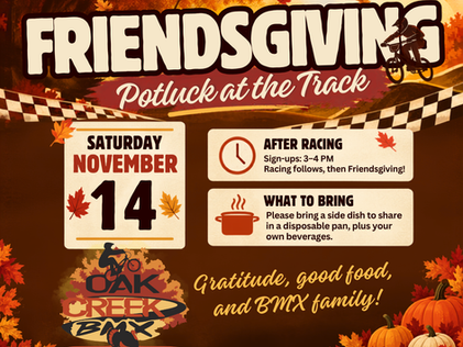 Friendsgiving Potluck at the Track!