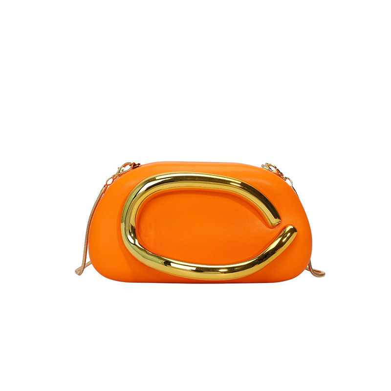 Thumbnail: PU Leather Metal Handle Handbag
