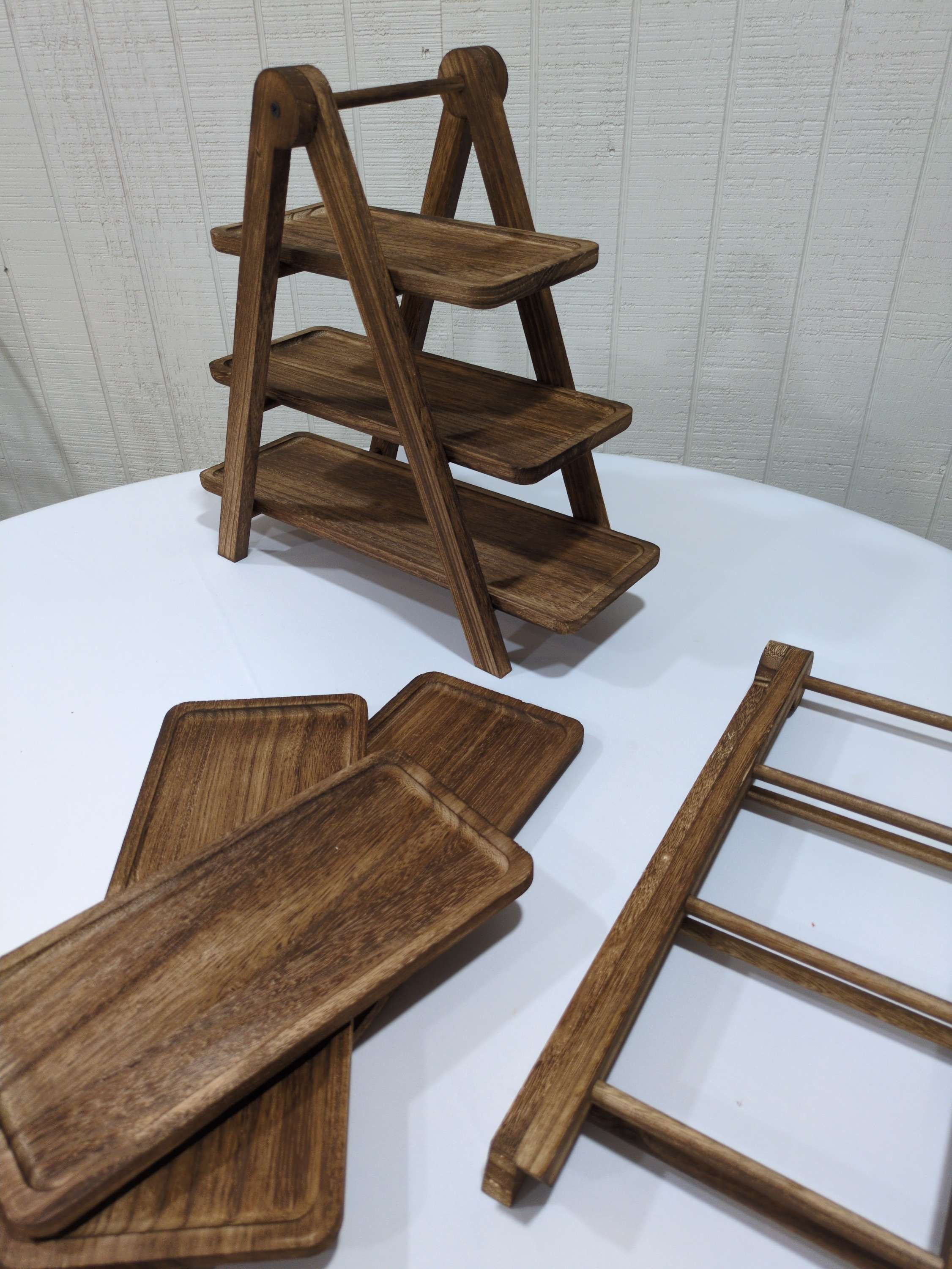 3-tiered serving tray, wood