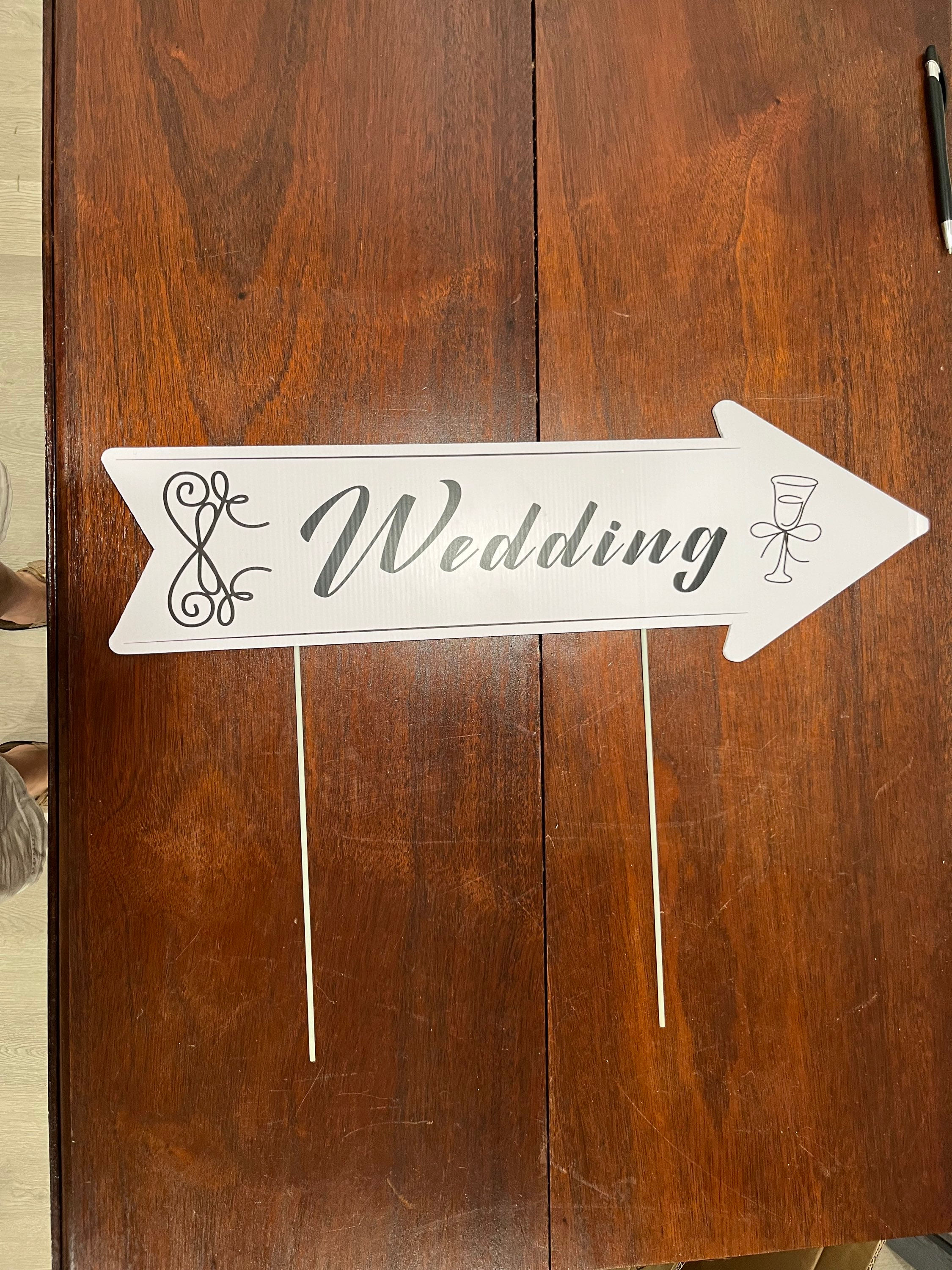 White Wedding Sign
