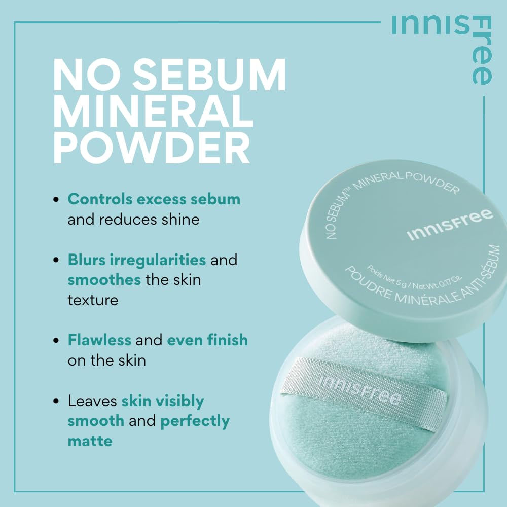 Innisfree No Sebum Mineral Powder | Polvo matificante suelto