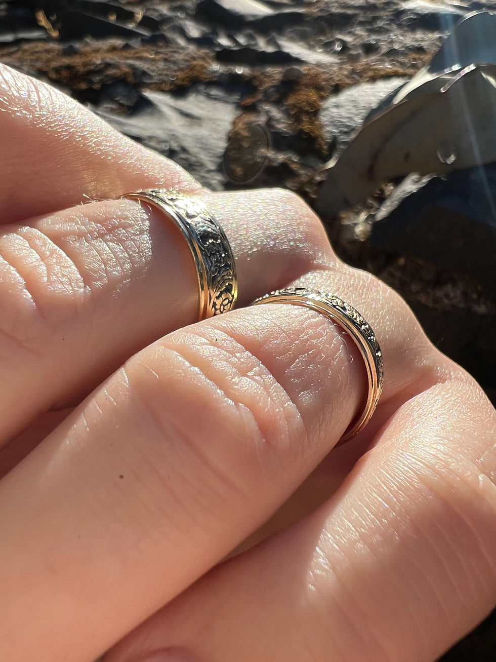 Thumbnail: Size 9 Antique  Botanical ARTCARVED 14k sz.9 Band