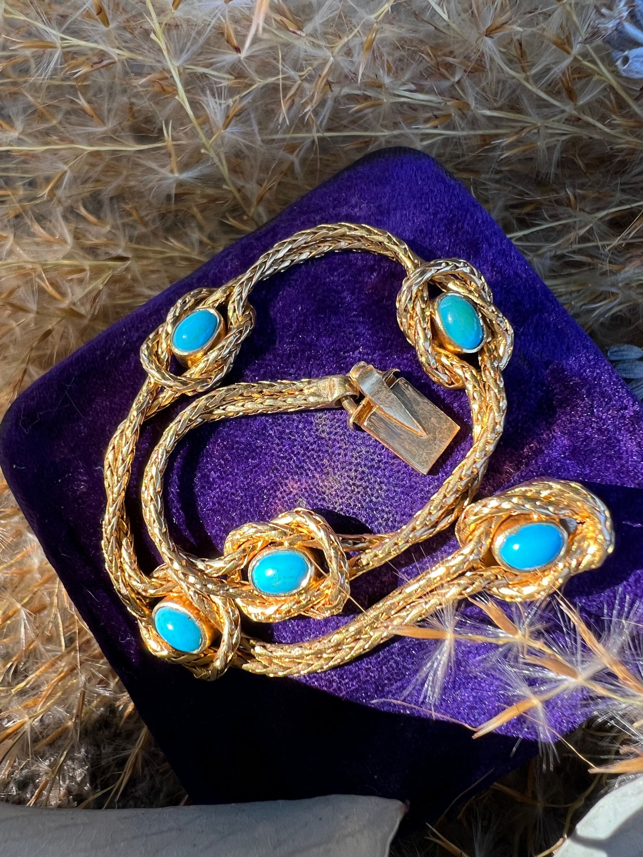 Antique Victorian Persian Turquoise Love-Knot Bracelet with intricate detailing, a timeless treasure for antique jewelry coll