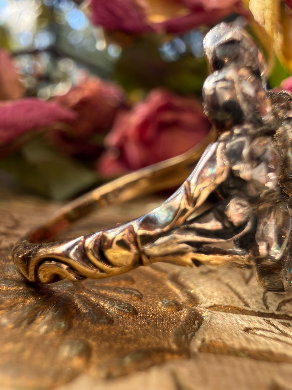 Thumbnail: 3.50ct Georgian Dutch Rose Cut Diamond Ring 14k / Silver 