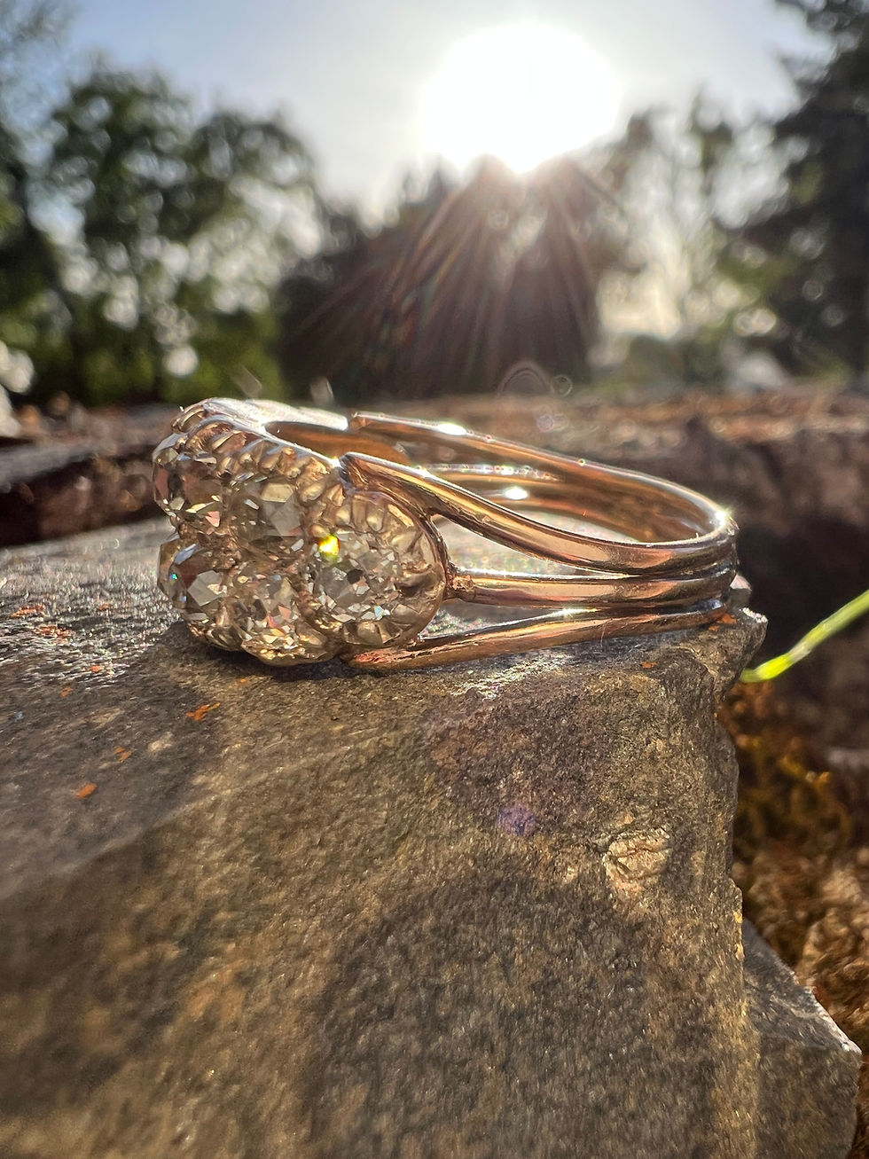 Thumbnail: Georgian 3ct Double Row Old Mine Cut Diamond Band 