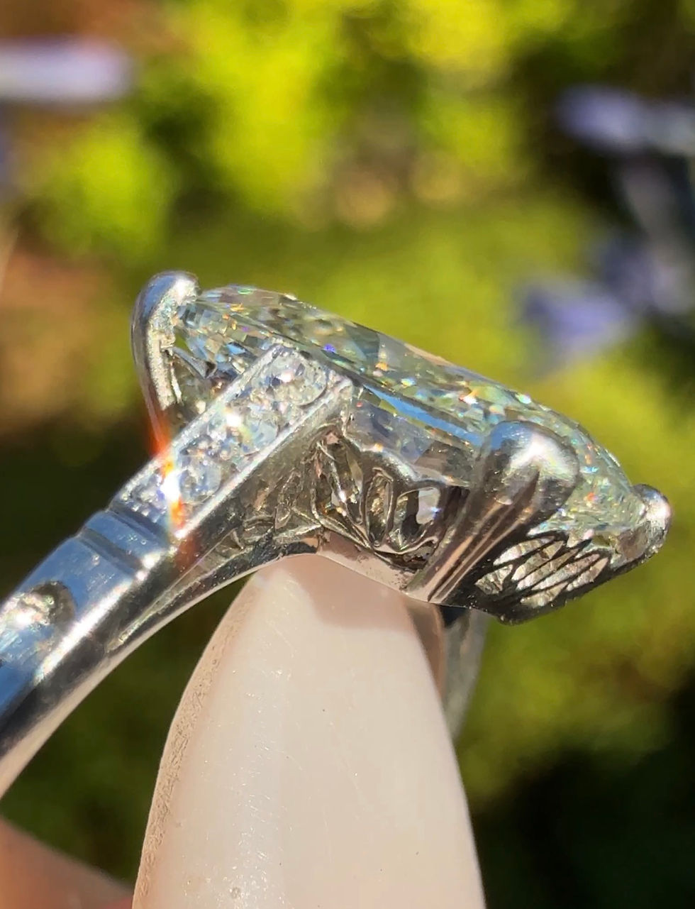 Thumbnail: Antique1910s Elongated Old Mine Cushion Brilliant 2.05ct K VVS1 Solitaire  