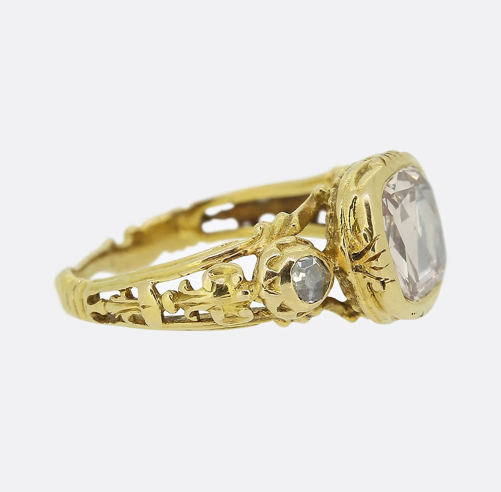 Thumbnail: Georgian old cut diamond ring featuring a flat cut stone in a timeless, vintage design from the 1800s.