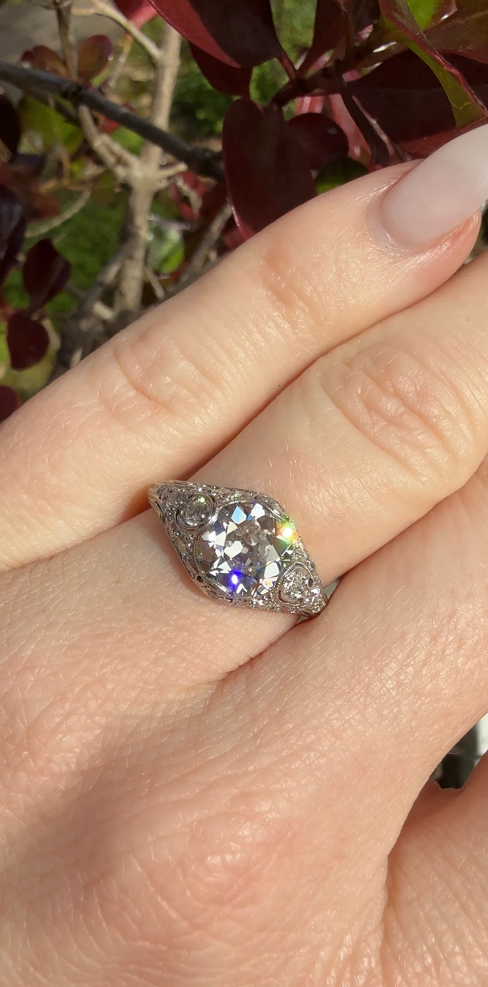 Thumbnail: Antique Tiffany & Co. 1.52ct Old European Brilliant Diamond Platinum Ring