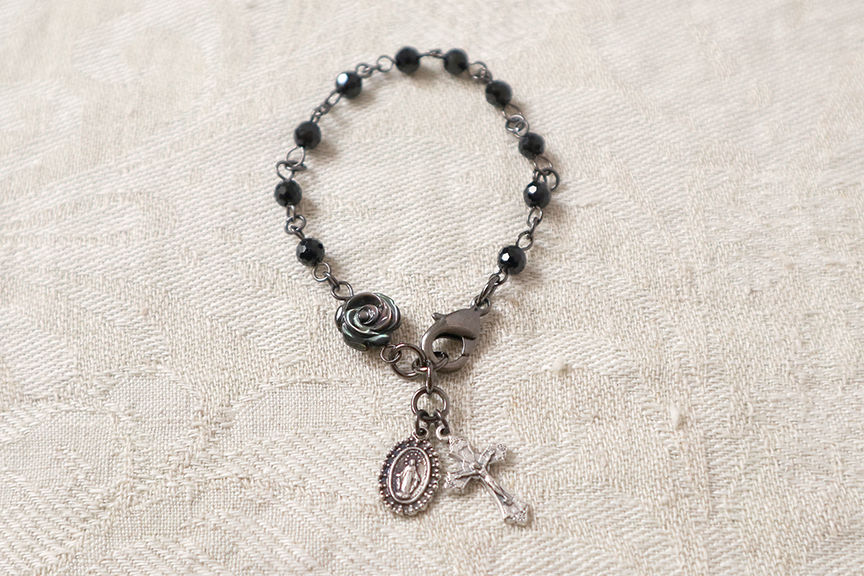Thumbnail: BLACK TOURMALINE ROSARY BRACELET